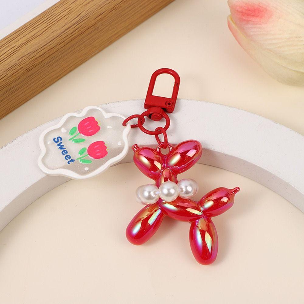 Акриловый желейный брелок в виде воздушного шара в виде собаки, милый кулон в виде тюльпана, брелок в виде щенка Kawaii, ювелирное изделие, подарок