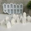 1PC 3D Nordic Style Small House Silicone Mold 12-hole House Candle Molds Mini Houses Plaster Concrete Cement Mould Aroma Soap Molds