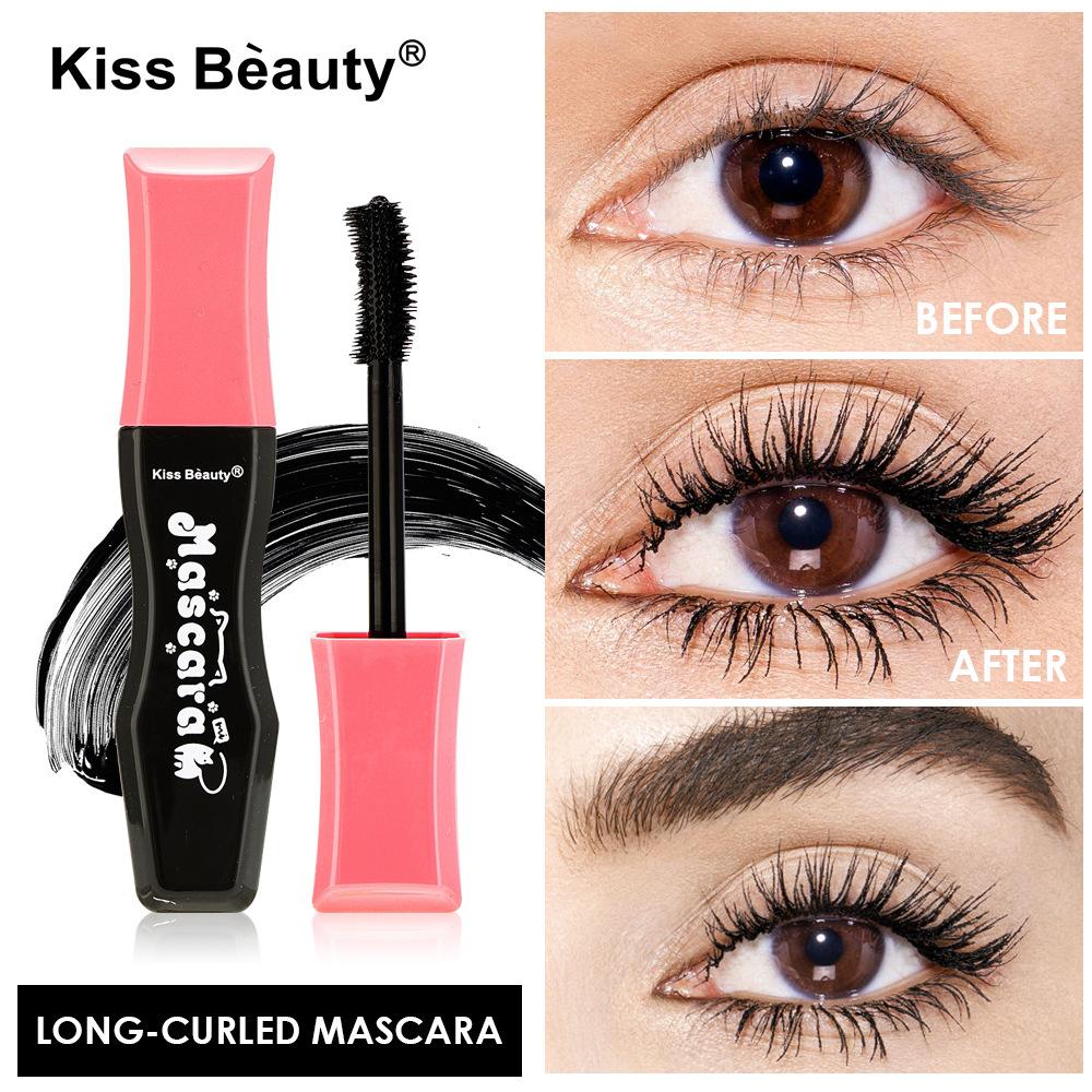 Kiss Beauty Тушь для ресниц подкручивающая водостойкая густая тонкая жидкая тушь