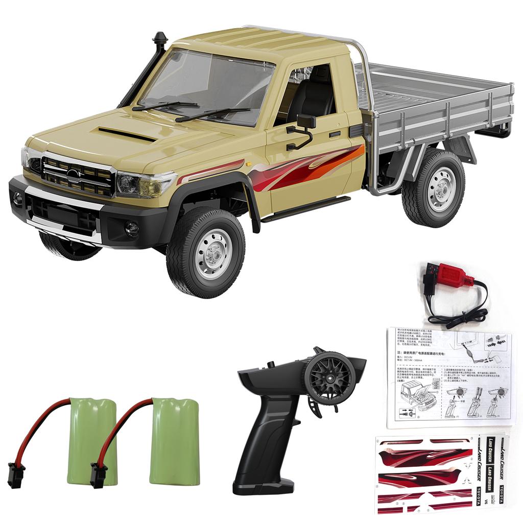 Remote Control Car, 2.4GHz Electric Vehicle with LED Lights, 1:14 Scale Rechargeable Pickup Truck