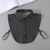 Classic Dots Front Tie White Fake Collar For Women Stand Detachable Collar Fake Half Shirt Blouse Girls Vintage False Collar New