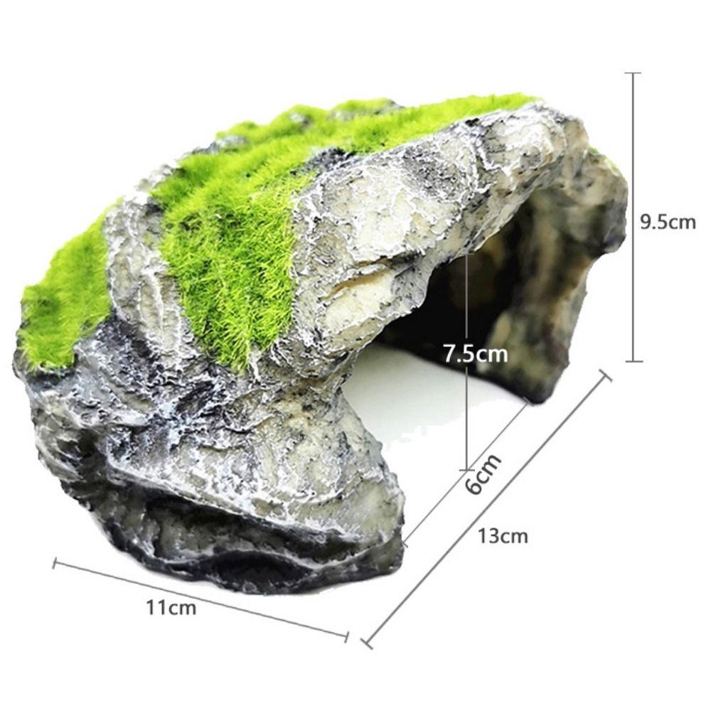 1pc Decorative Moss Artificial Resin Snake Rest Cave Reptile Cave Lizard Cave Tortoise Shelter