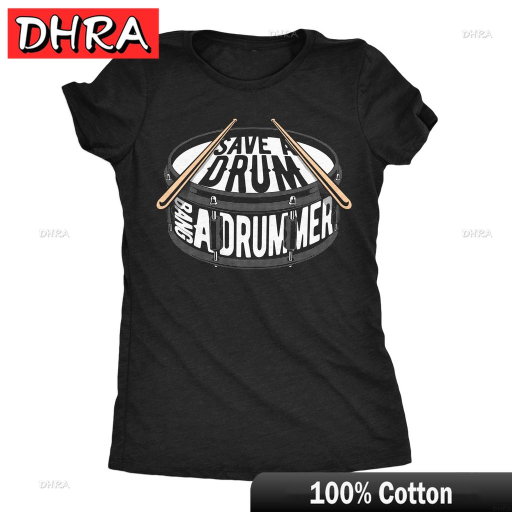 Womens Funny T Shirts Save A Drum Bang A Drummer Sarcastic Music Graphic NoveltyHombre for Vacation Comfy Classic Graphic Tee