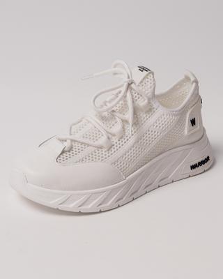 Кроссовки женские летние 6361017 36 белые текстиль кожа