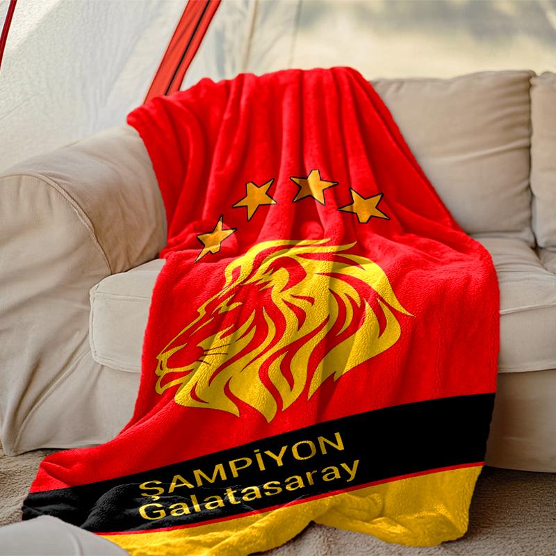 1pc Galatasaray SK Blanket, Super Cozy Printed Home Blanket, All-Season Warmth