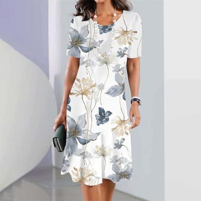 Лето 2025 Новые Платья в китайском стиле с цветочным принтом Женские Элегантные платья Большого размера Длинные платья Женская одежда