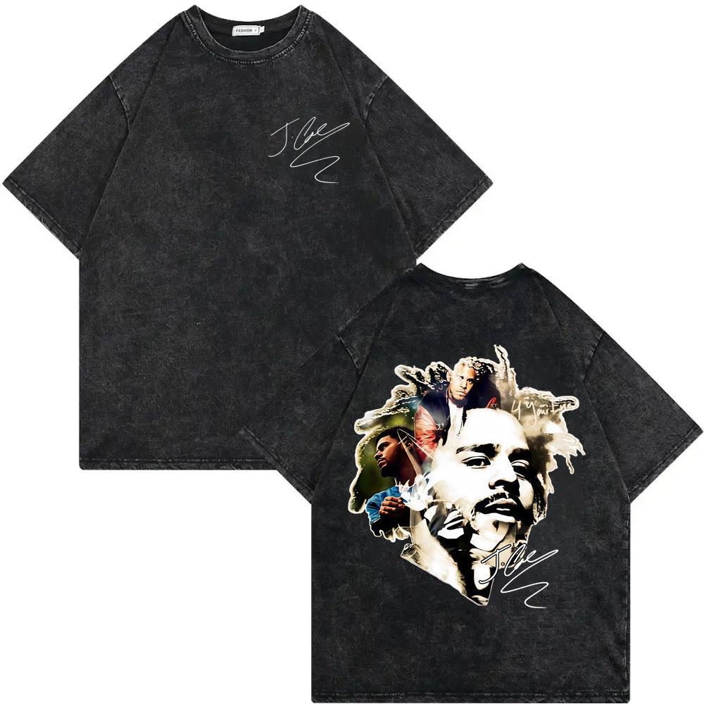 Vintage Washed J Cole Born Sinner Album Merch Tshirt High Quality Fashion Oversized T Shirts Men Women Casual Cotton Tshirts