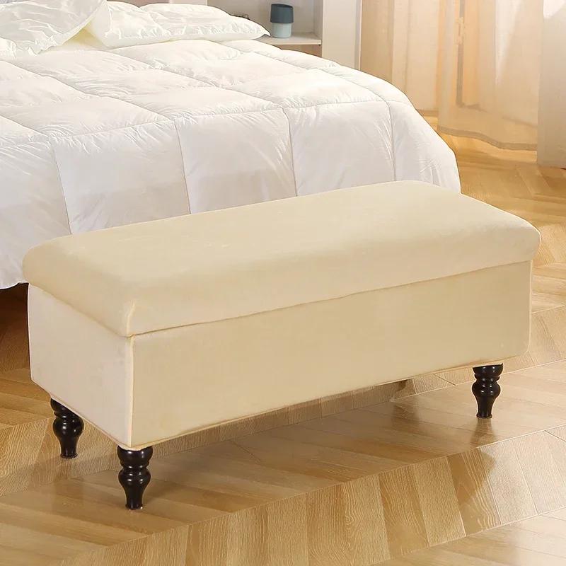 Чехол на пуфик для хранения Растягивающийся чехол на оттоманку Чехол на подставку для ног Мягкий прямоугольный чехол на сиденье пианино Гостиная Спальня 1 шт. Бархат
