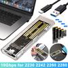 Бокс для жесткого диска M.2 NGFF SATA Type C USB 3.1 10 Гбит/с Прозрачный внешний корпус для SSD Корпус для жесткого диска для 2230/2242/2260/2280