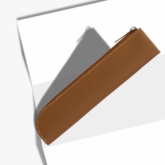 Пенал с гладкой молнией, вместительная вместительная сумка для ручек из искусственной кожи с большим отверстием для хранения канцелярских принадлежностей для девочек