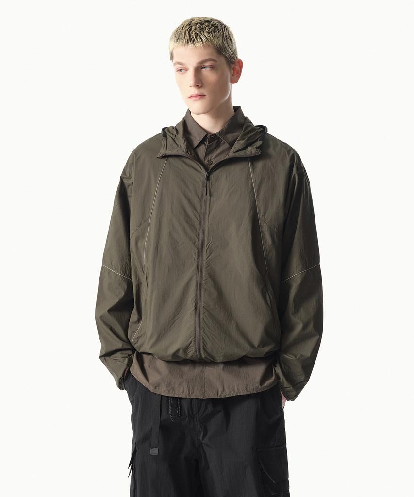 Musinsa Standard [City Leisure] Lightweight Stitch Windbreaker Jacket [Olive Green]