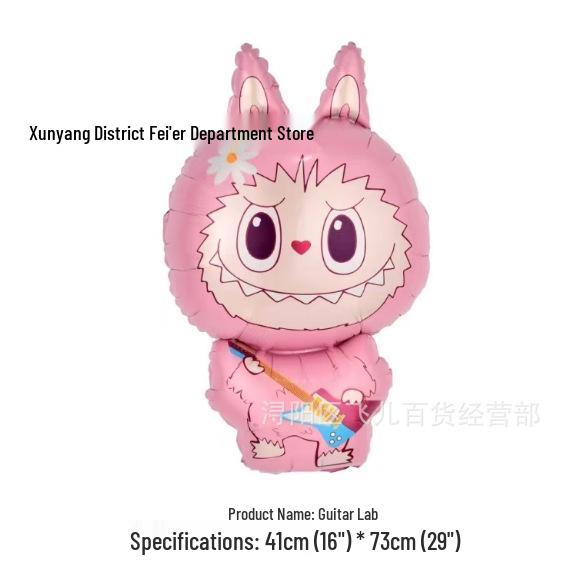 Очаровательное мультяшное украшение из фольгированного шара Лабубу для зимней вечеринки по случаю дня рождения