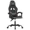 Gaming Chair Swivel Black and Gray PU Leather
