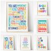 Kids Positive Affirmation Art Prints Inspirational Poster Self Confidence Quotes Canvas Painting Wall Pictures Classroom Decor