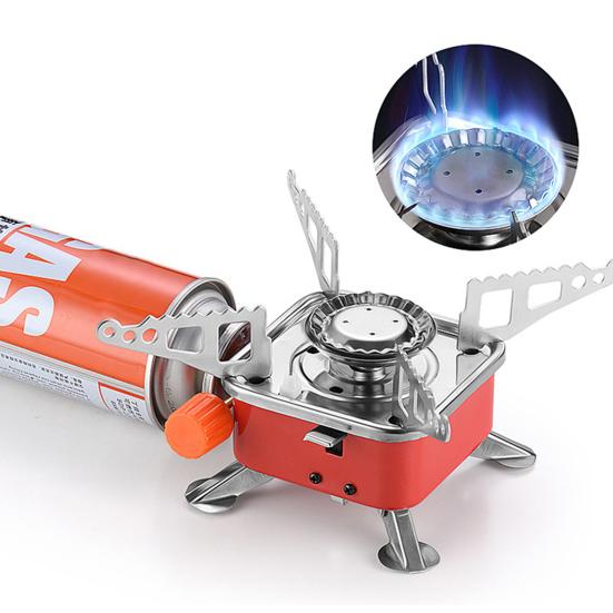 Outdoor Camping Stove with Carrying Bag 2800W Portable Foldable Hiking Picnic Camp Stove Electronic Ignition Cooking Burner Square Round Gas Stove