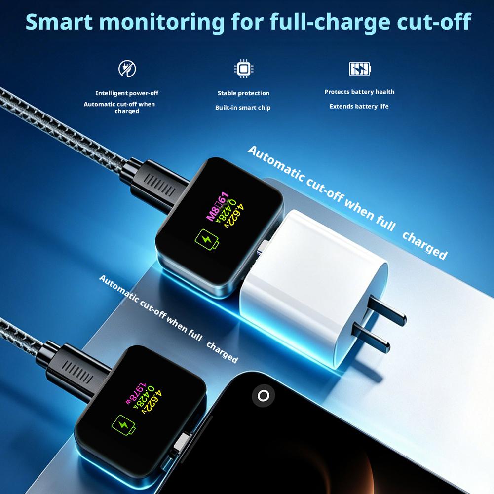 140W Smart Auto Stop Charging Adapter Type C Full Charge Disconnect Protector Overcharge Protection for Phone Laptop