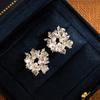 Высококачественные легкие роскошные серьги-снежинки с бриллиантами и жемчугом с иглой из серебра 925 пробы