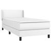 Maison Exclusive - Sommier à lattes de lit avec matelas Blanc 100x200cm Similicuir