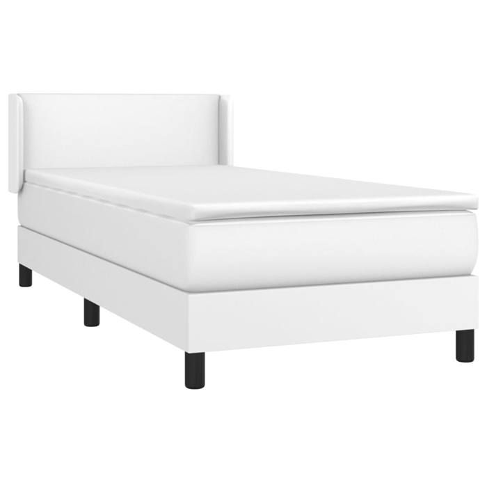Maison Exclusive - Sommier à lattes de lit avec matelas Blanc 100x200cm Similicuir
