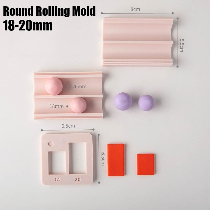 Soft Ceramic Round Ball Rolling Mold Kit Clay Round Rubbing Auxiliary Tool with Punched Earrings Necklace Beads Handmade Tools