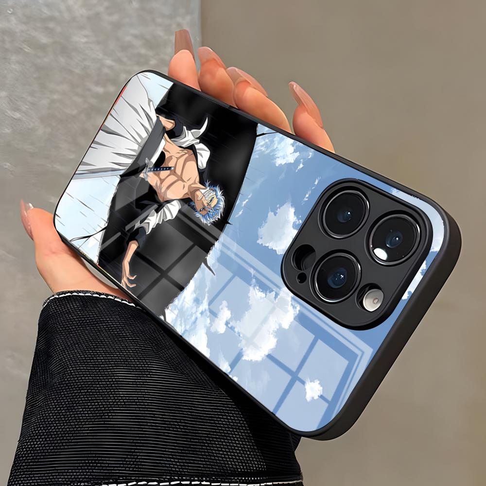 Bleach Grimmjow Anime Phone Case For IPhone 17 Pro Max 16 15 14 Pro Max 13 11 X Xs Xr 8 7Plus Glass Cover