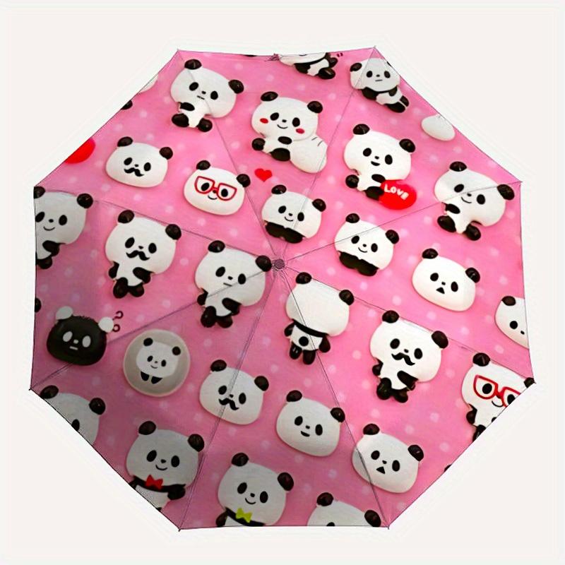 1pc Panda Party Auto Open/close, All-Season Portable Folding Umbrella for Women & Men, Travel, Everyday, Formal Events - Compact Luxury Parasol, Outdo