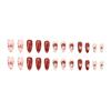 24 Pieces Autumn and Winter Christmas Red Kitty Cat Bow Star Almond Nail 24 Pieces Wearable Nails