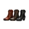 Retro Round Toe Chunky High Heels Brown Womens Boots With Tassel Extra Plus Size 46 47 47 Luxury Woman Shoes Ankle Boots