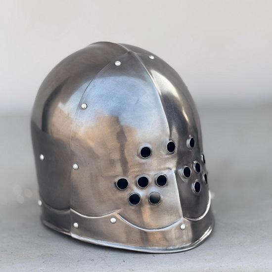 Medieval Marauder Helmet  Black/Grey  Dark Knight Armor LARP Helmet, Steampunk, Gothic, Cosplay, Prop