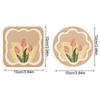3PCS Anti-oil Heat Insulation Pad Non-slip Coffee Cup Pads Household Table Mat Tulip Coaster  Office