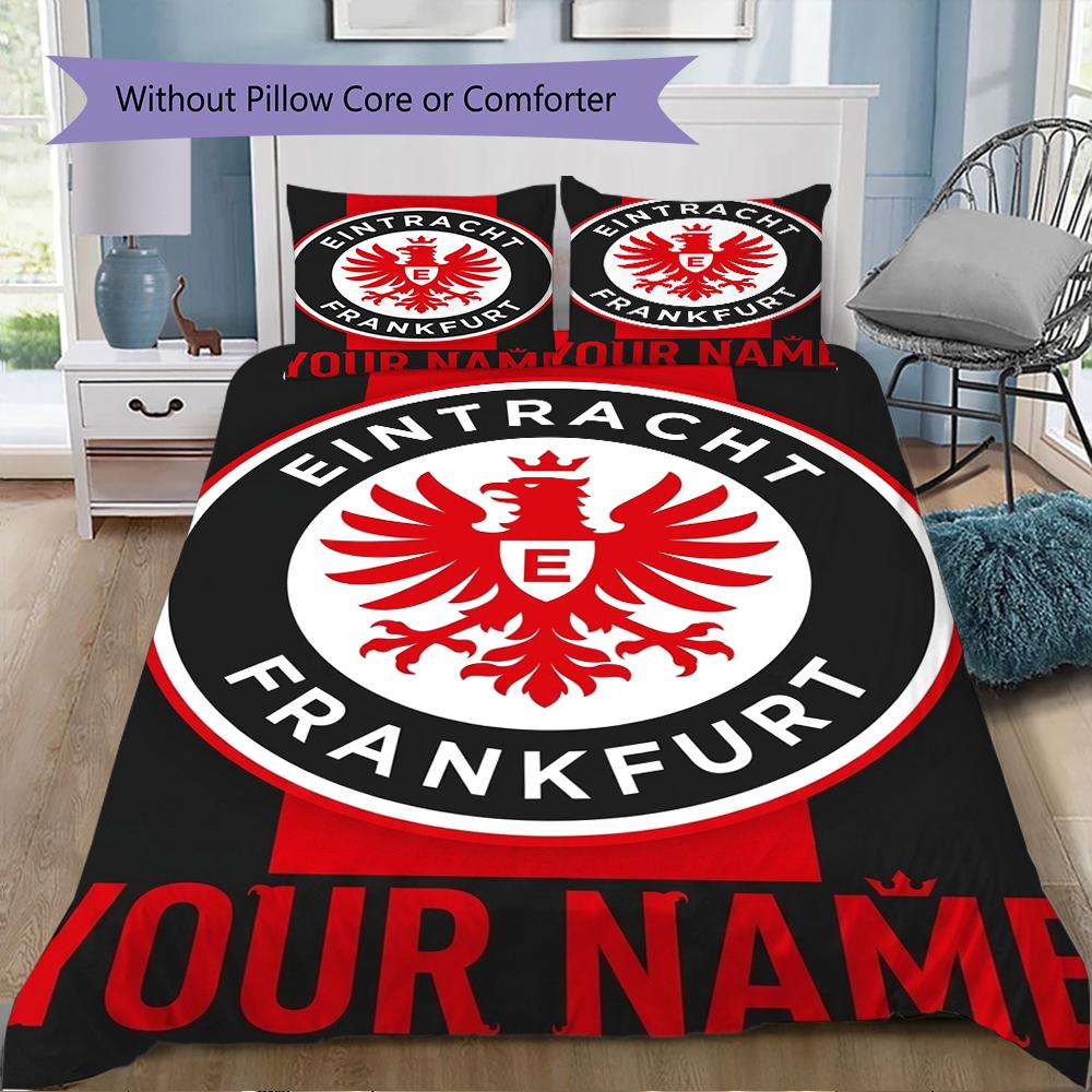 Custom Name Eintracht Frankfurt Bedding,Quilt Set Quilt Cover Pillowcase Home Birthday Gift(1 * duvet cover + 2 * pillowcase, without core)_xia