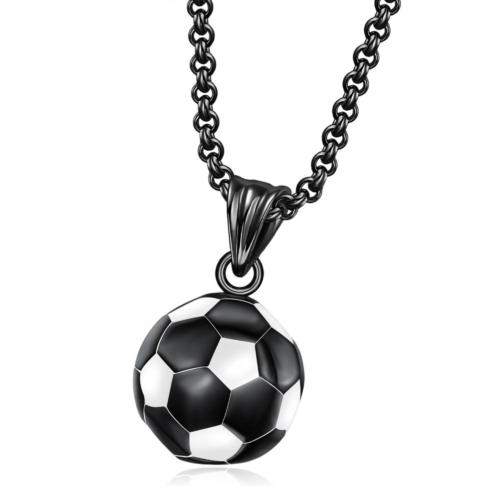 Soccer Shape Casual Soccer Pendants 3D Charm Necklace Fashions Football Necklaces Boys Girl