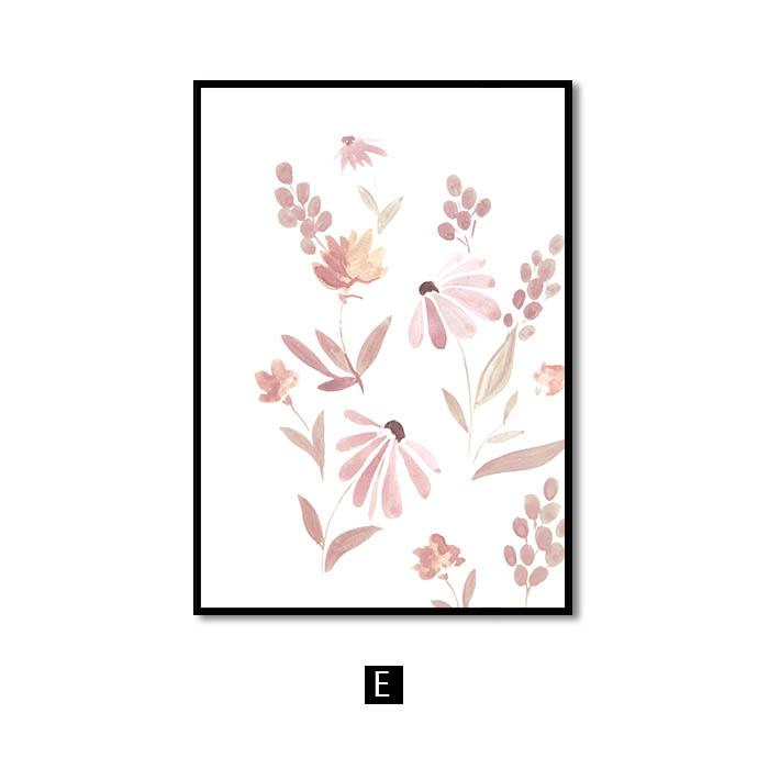 Розовый детский цветок для девочек, настенная живопись на холсте, картина с лошадью, лебедем, плакаты на скандинавскую тему и принты, настенные панно для гостиной, детской комнаты