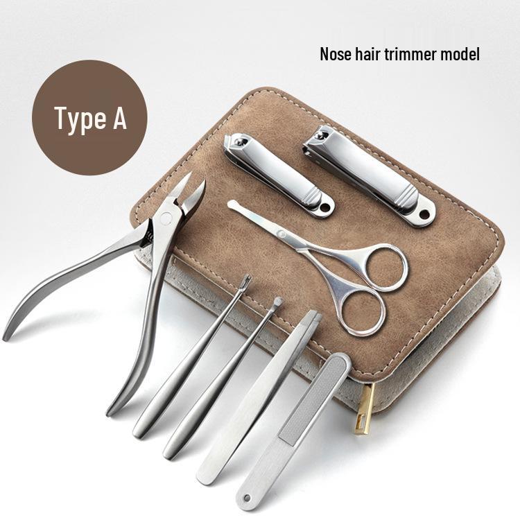 Набор из 8 предметов из нержавеющей стали для стрижки ногтей «Орлиный клюв» с сумкой на молнии