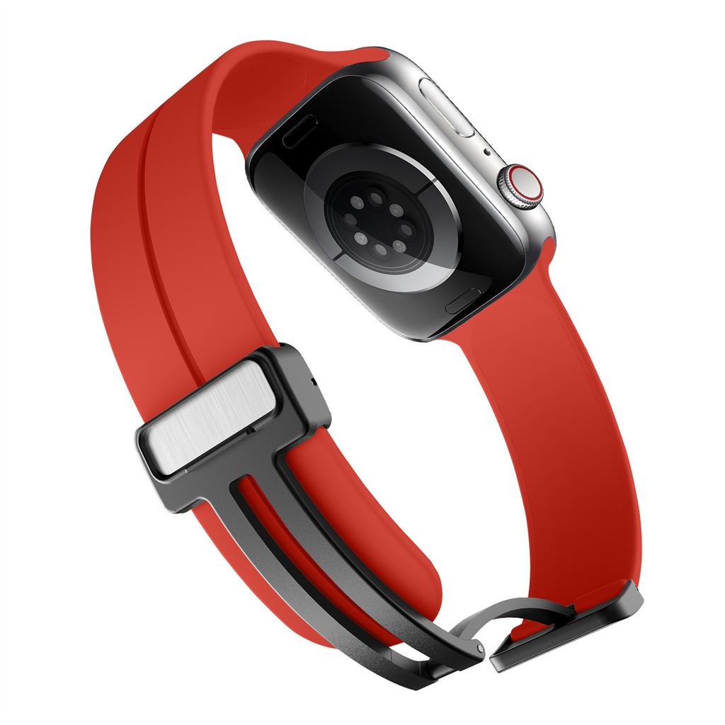 Strap For Apple watch bands 44mm 45mm 40mm 41mm 46mm 49mm Magnetic Silicone correa Bracelet iWatch Series 11 10 8 se 9 ultra 2 3
