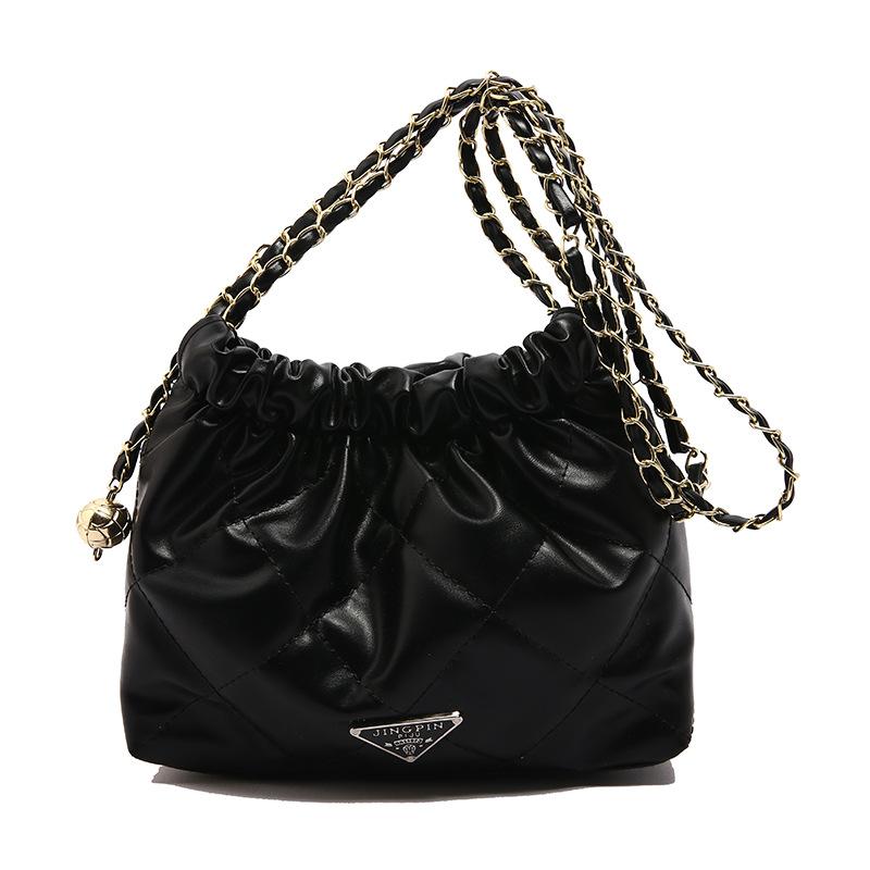 Сумка-ведро с цепочкой от знаменитости из Интернета, модная универсальная сумка-мессенджер для женщин, сумка через плечо с высокой цепочкой