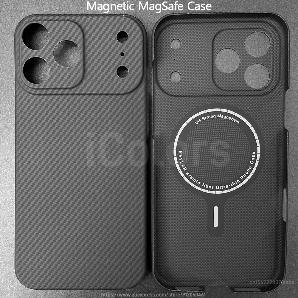 Magnetic Case for iPhone 17 Pro Max/17 Pro Aramid Carbon Fiber Camera Lens Protection Cover Compatible with MagSafe