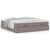 Ottoman Bed with Mattresses Taupe 200x200 cm Fabric