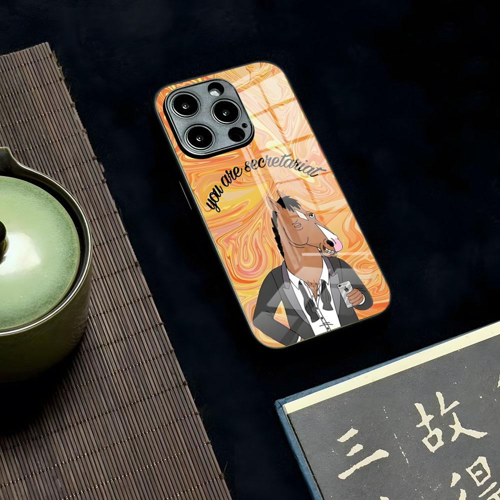 Мультяшный чехол для телефона B-boJack Horseman для iPhone 16 15 13 12 14 11 Pro Max Mini X Xr Xs 8 7 Puls 6 Стекло Прозрачный Роскошный Coqu