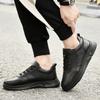 Spring Summer Black White Genuine Leather Men's Shoes Fashion Casual Sneakers Wild Mens Flat Shoes Non-slip Board Shoes