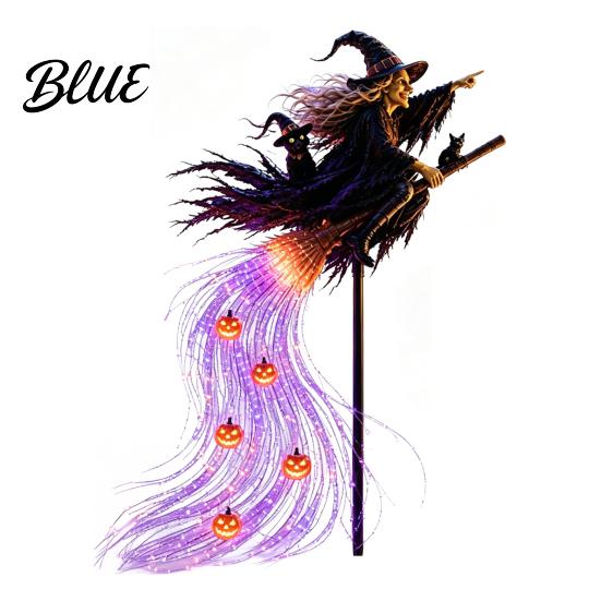 Водонепроницаемый Металлический Летающий Метла Питание от Батареек Метла Освещение Садовое Освещение с Погодостойкими Уличными Фигурами Солнечный Хэллоуин
