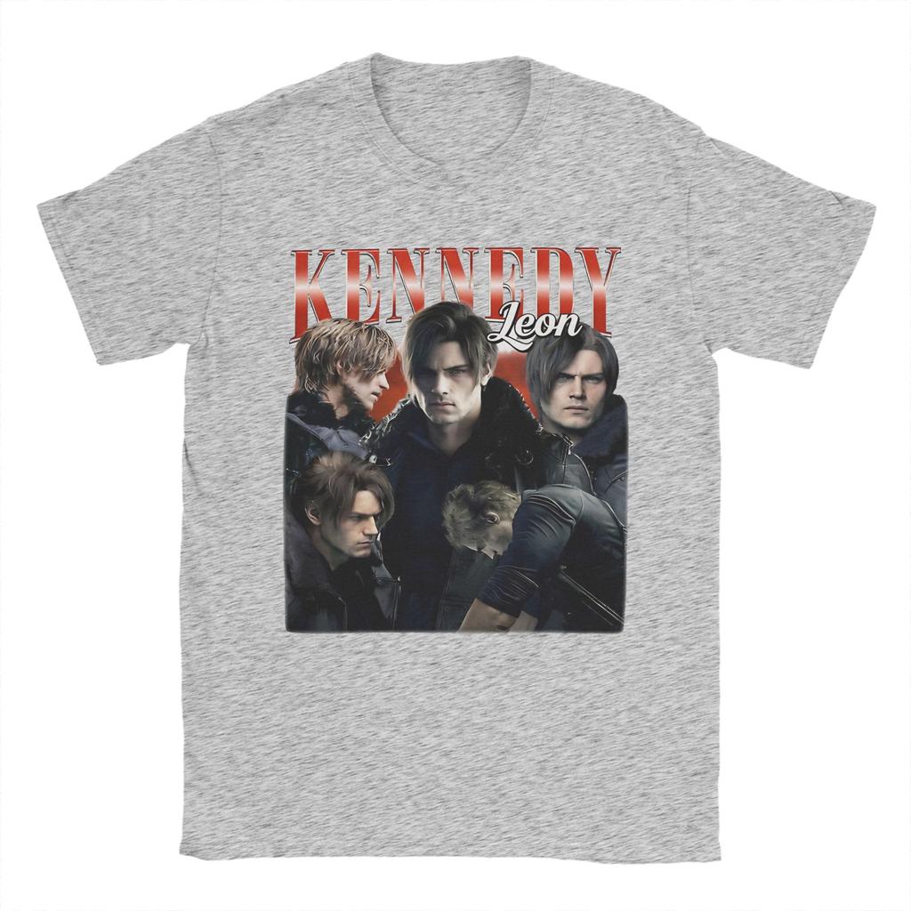 Красивая унисекс футболка с артом для фанатов игры Leon Kennedy, винтажная, из чистого хлопка, с круглым вырезом, с коротким рукавом, больших размеров