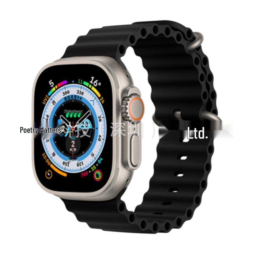 Силиконовый ремешок Apple Watch 11 Ultra с двойной пряжкой