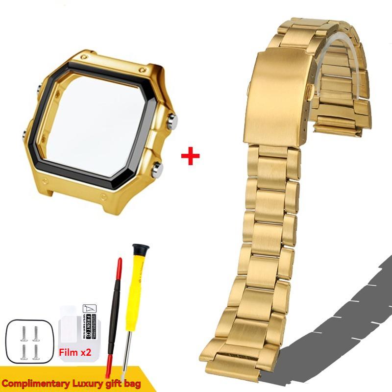 AE-1200 Полностью металлический корпус ремешок мод-комплект для Casio 3299 AE-1200WH AE1300 ремешок для часов из нержавеющей стали стеклянная пленка винт безель браслет