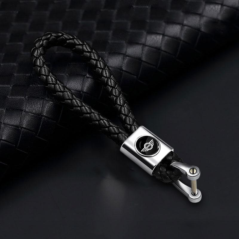 Car Badge Keychain Metal Leather Key Ring Key Chain Styling Gifts For MINI F54 F55 F56 R56 R60 SONE Roadster Clubman Coupe