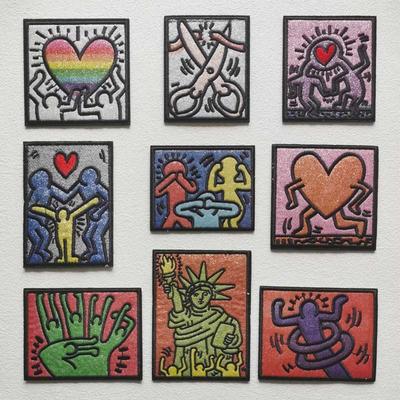 Нашивка в виде сердца, вышитые нашивки на одежде, художественное ремесло, вышивание, железные нашивки, сделай сам, нашивка со статуей Свободы, значок, наклейки