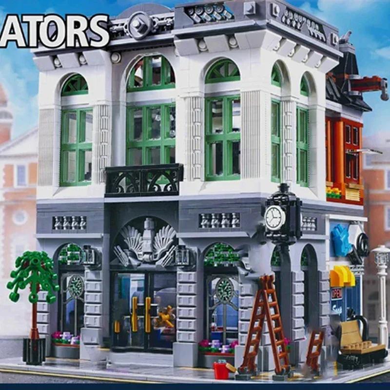 В НАЛИЧИИ Street Views Architecture Brick Bank Model Building Blocks Toy Compatible 10251 Educational Birthday Festival Boy Gifts
