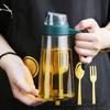 Бутылка для масла без капель, герметичная, многоразовая, прозрачная, пищевой класс, кулинарное стекло, автоматическая крышка-дозатор, диспенсер для уксуса, кухонный гаджет