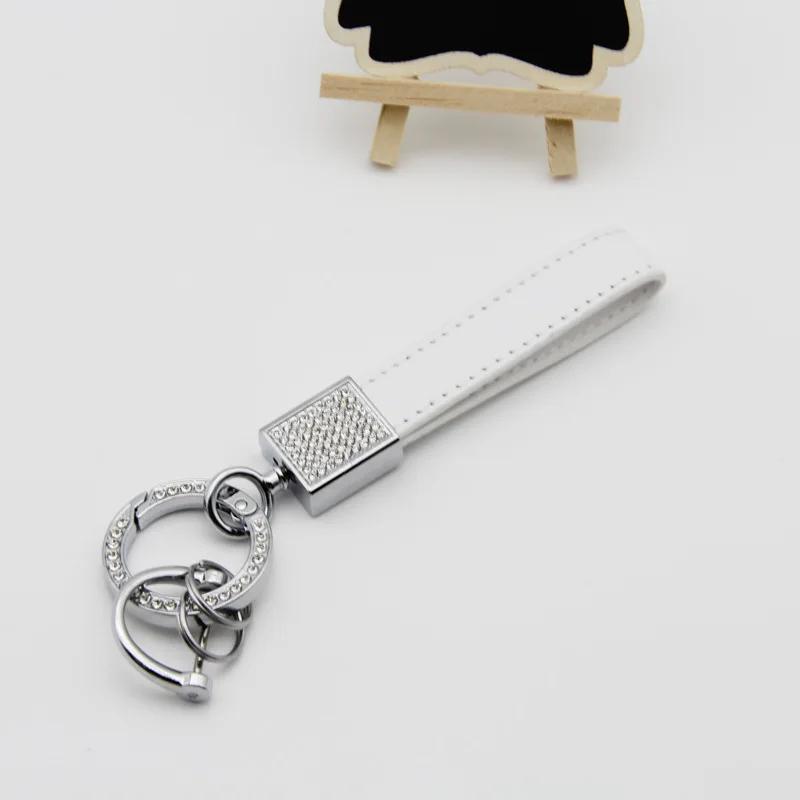 Модный брелок-браслет из PU-кожи со стразами, брелок для ключей, пружинный карабин для автомобильных ключей, аксессуары, брелоки для женщин