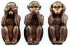 Three See No Hear No Speak No Cute Pose Set of 3 Monkeys Evil, Evil, Evil, Figures, (Gold)